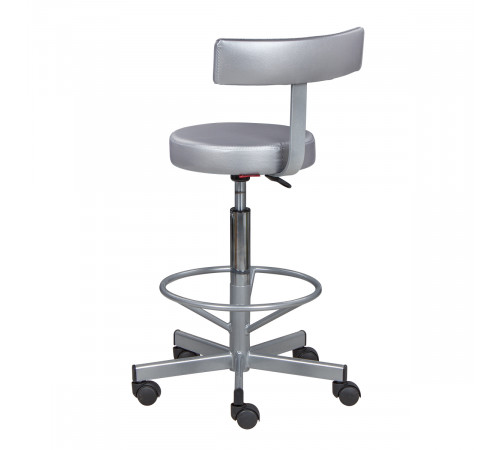 Стул мастера МД-9017 высокий, хром с опорой для ног