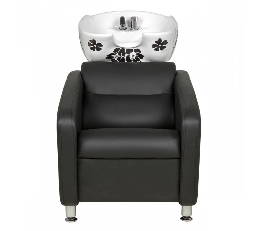 Парикмахерская мойка МД-123 раковина глубокая белая с цветами 