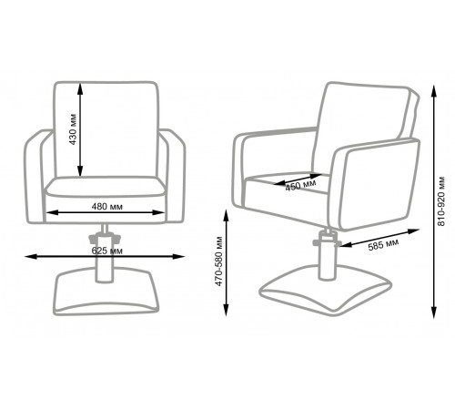 Парикмахерское кресло МД-165 с прострочкой и утяжкой