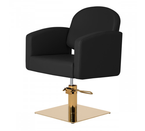 Парикмахерское кресло Тера, основание квадрат золото