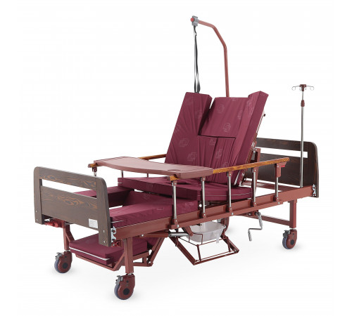 Кровать механическая YG-5 (ММ-5124Д-01) с боковым переворачиванием, туалетным устройством и функцией «кардиокресло»