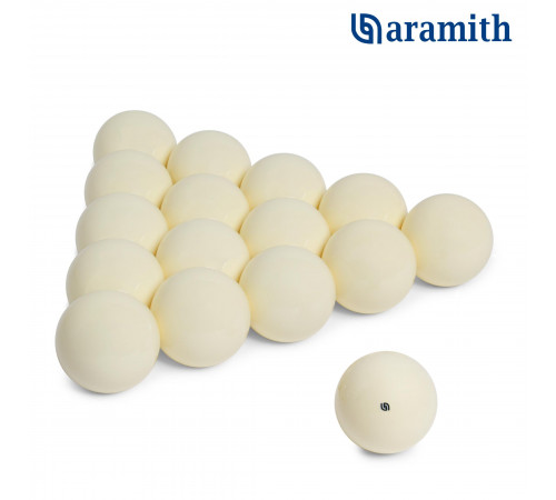 Шары Aramith Premier Pyramid без номеров Ø68 мм Белый биток с логотипом