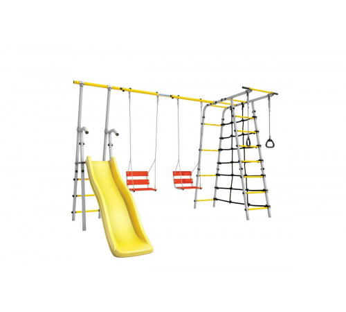 Детский спортивный комплекс для дачи ROMANA Богатырь Плюс - 2 (желтый/серый)