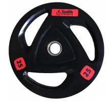 Диск для штанги Smith WP085-25 c 3-м хватом, обрезиненный, 25кг