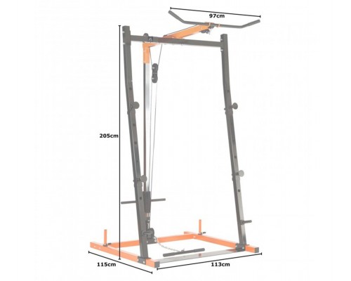 Стойка под штангу и тяга сверху DFC черный/оранж. (три короба)