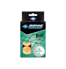 Мячики для н/тенниса DONIC ELITE 1* 40+, 6 штук, оранжевый